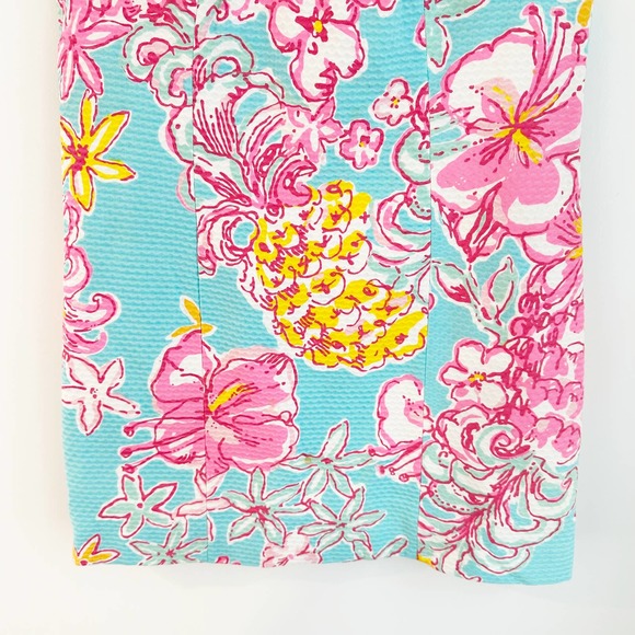 Lilly Pulitzer Floral Cathy Sheath Lolita Dress Teal Pink Sleeveless 2 - Picture 8 of 11